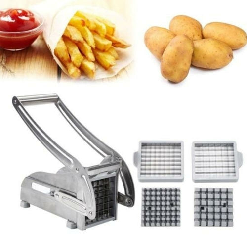 Stainless Steel French Fry & Vegetable Cutter – 2 Blade Sizes