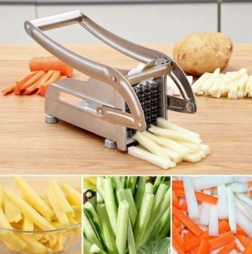 Stainless Steel French Fry & Vegetable Cutter – 2 Blade Sizes